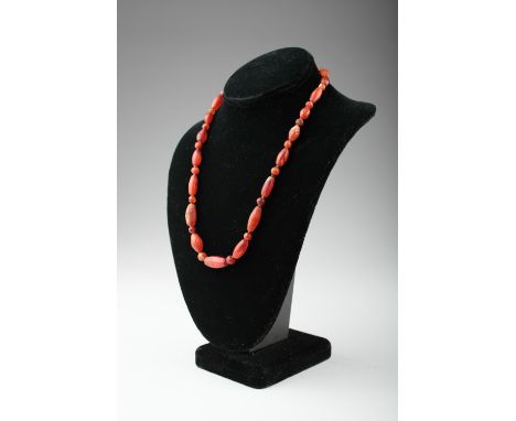 Age: Antique / ancient   Description: Carnelian hard stone bead necklace with Round and ovoid and 's' clasp   Size: 20", 50.8