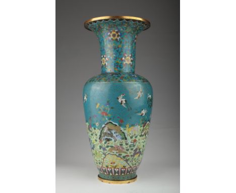 Age: Mid-Qing dynasty Description: An exceptional large Chinese cloisonn‚ vase of tapered baluster form and long everted neck