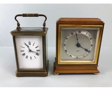 Elliot Mahogany Mantle clock and a French Carriage clock 