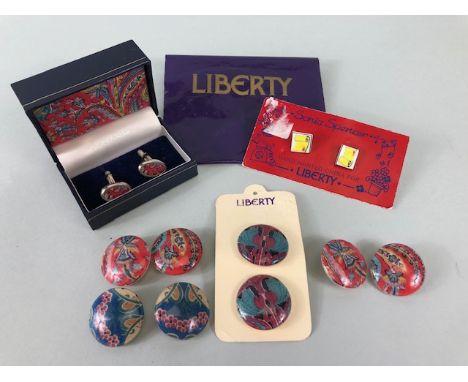 Vintage Liberty Of London costume Jewellery being a pair of boxed Liberty cufflinks, a pair of Sonia Spencer cuff links, four