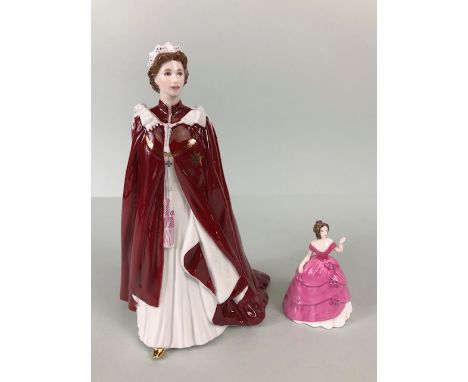 Royal Worcester 2006 Queen Elizabeth ll Figure with box, and a Coalport Minuets figure Jessica in box 