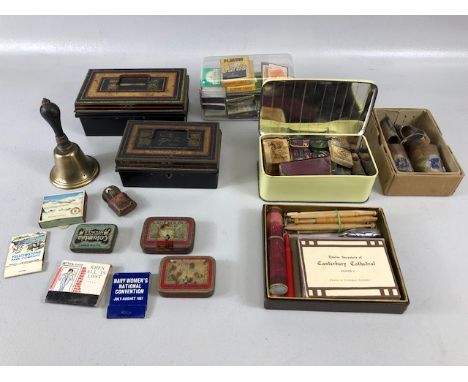 Collection of Miscellaneous collectables to include Ladies miniature Boudoir Razor in its tin, Singer Sewing Machine Domino c