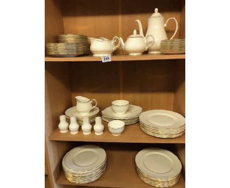 Vintage China,quantity of white with gilt edged Duuchess table ware, comprising of 20 dinner Plates, 10 tea plates , 6 oval p