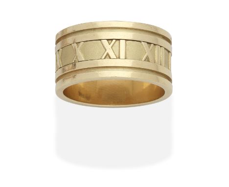 TIFFANY: 'ATLAS' RINGOf brushed and polished finish, designed as a series of Roman numerals, Signed Tiffany &amp; Co.,  ring 