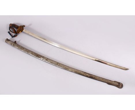 A JAPANESE MEIJI PERIOD PARADE SWORD WITH SILVER FAMILY CREST, the hilt with a silver onlaid crest for " Takayama clan " and 