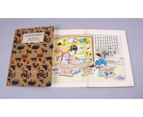 A GOOD JAPANESE MEIJI PERIOD WOODBLOCK PRINT STORY BOOK - JAPANESE CHILDREN - THE TOYODO, the book containing a continuous wo