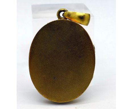 A 19th Century gilt, enamel and seed pearl locket