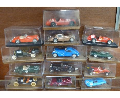 Thirteen Brumm die-cast model vintage sports cars, all boxed