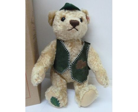 A Steiff The Sherwood Bear, made exclusively for Connaught House, with growler, boxed