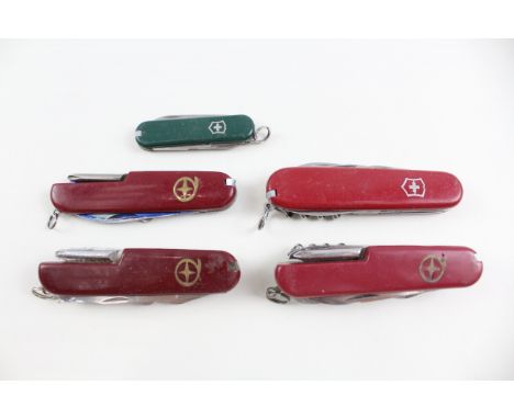 5 x Vintage Swiss Army &amp; Swiss Army Style KNIVES 486166