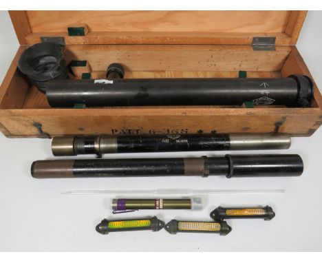 WW2 Telescopic Gunsight made by Ottoway &amp; Co . Arrowmarked dated 1945. Comes with ancillary items and original box. See p