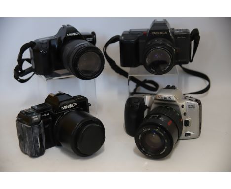 Four 35mm Cameras by Minolta &amp; Yashica. All come with various lens. See photos. 