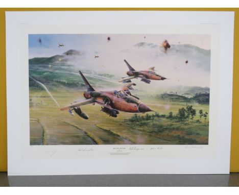 Unframed limited edition Robert Taylor Print"Rolling thunder" 43 0f 850 signed by the artist &amp; Four US airforce F-105 pil