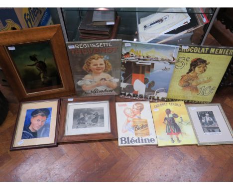 Selection of Mint and unused Reproduction advertising prints. Plus a very nice Acrylic original of a WW2 era Sailor. See phot
