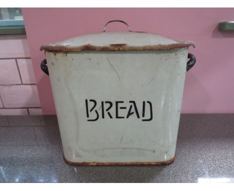 Vintage enamel bread bin.