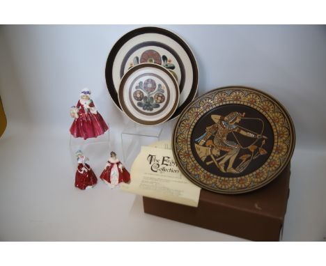 Mixed Ceramic lot to include Three Figurines by Doulton. See photos. 