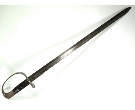 British, 1879 Pattern Martini Henry Carbine Sawback Bayonet with 26 inch Blade. One side stamped with Victorian Crown 8/84 (V
