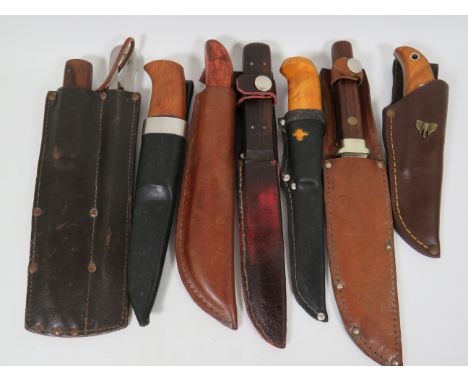 Selection of Hunting Knives with Scabbards. Various makers. UK Mainland Postage Only.See photos. 