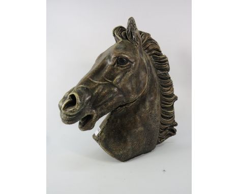 Very heavy horse bust statue, 15" tall &amp; 16" long. (please note this item is too heavy for posting)