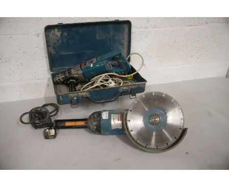 Makita  9 inch Angle Grinder plus drill and Bits. All in working order. See photos.