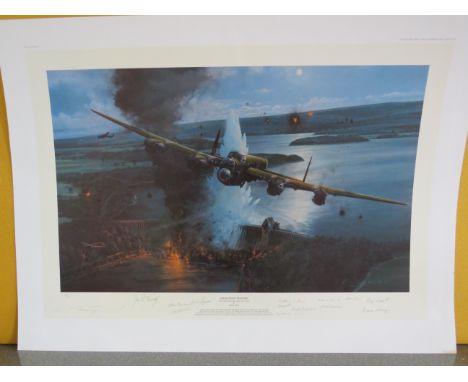 Unframed Collectors Edition limited print by Robert Taylor "Operation Chastise" No 47/400 signed by the artist and 13 Veteran