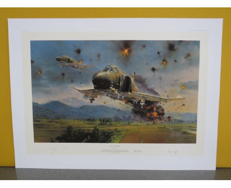 Unframed limited edition Robert Taylor print "Phantom Strike" 429 of  850 signed by the artist, Robin Olds &amp; Dan Lafferty