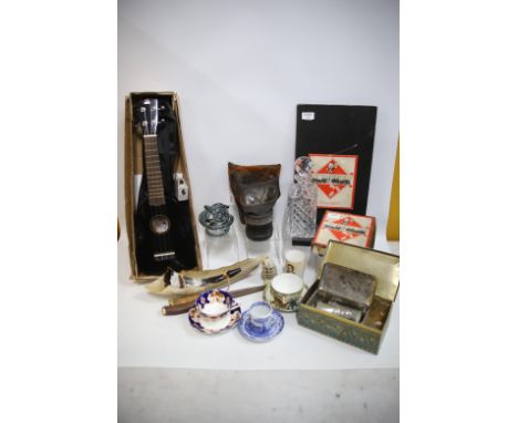 Good Mixed lot to include WW2 Gas Mask Decanter plus other interesting items. See photos. 