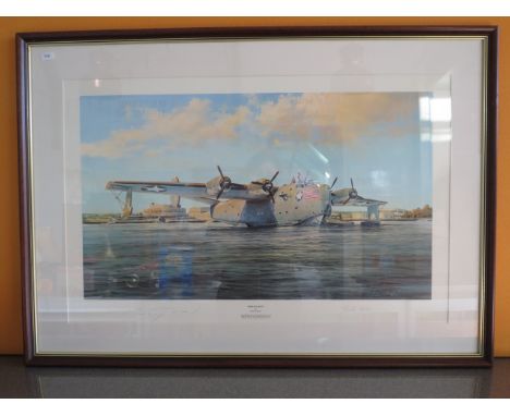 Framed Limited edition print " Sky Giant" by Robert Taylor, No 27/1000 signed by Bill Moss. 35" by 25"