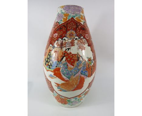 Large heavy 19th century Japanese Imari floor vase, 20" tall. (please note this item is too heavy for posting)