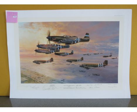 Unframed Special edition limited edition print by Robert Taylor " D-DAY- The Airbourne Assault" No 54/350 signed by the artis