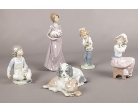 Five Nao by Lladro figurines. 27cm height.  