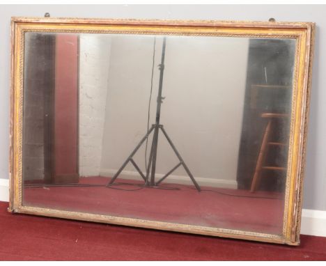 A 19th century gilt framed over mantel mirror. 75cm x 110cm.  