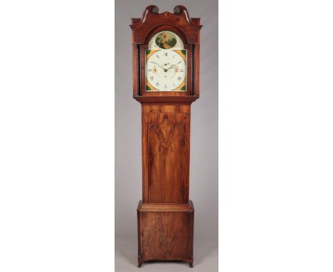 A 19th century mahogany eight day longcase clock with painted dial.  