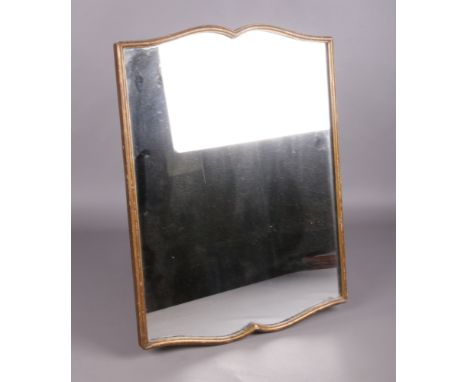 A large antique gilt framed strut mirror. 57cm x 42.5cm.  