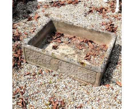 Rectangular sink/planter with owl detail 70cm x 52cm x 20cm high- no obvious damage 