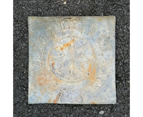 Antique lead sundial missing it's gnomon 25cm x 25cm