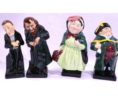 Four Royal Doulton Dickens figurines, largest H: 10 cm. No cracks, chips or visible restoration. P&amp;P Group 2 (£18+VAT for