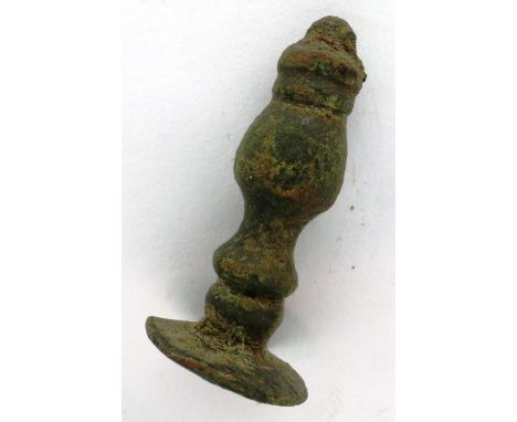 Medieval iron chess piece, pawn, L: 30 mm. P&amp;P Group 0 (£5+VAT for the first lot and £1+VAT for subsequent lots) 