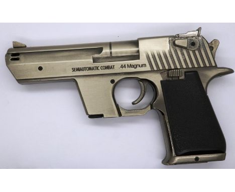 44 calibre Magnum semi automatic combat cigarette lighter, fully functional, lighter fluid required. P&amp;P Group 1 (£14+VAT