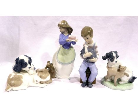 Four Nao figurines, no chips, cracks or visible restoration, largest H: 19 cm. P&amp;P Group 3 (£25+VAT for the first lot and