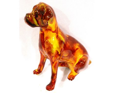 Anita Harris boxer dog, signed in gold, H: 13 cm. No cracks, chips or visible restoration. P&amp;P Group 1 (£14+VAT for the f