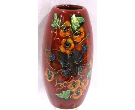 Anita Harris Butterfly vase, signed in gold, H: 18 cm. No cracks, chips or visible restoration. P&amp;P Group 1 (£14+VAT for 