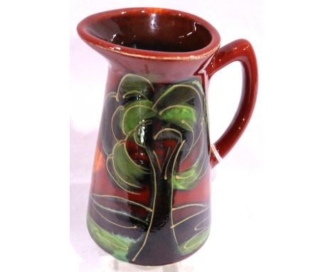 Anita Harris Deco Tree jug, signed in gold, H: 11 cm. No cracks, chips or visible restoration. P&amp;P Group 1 (£14+VAT for t