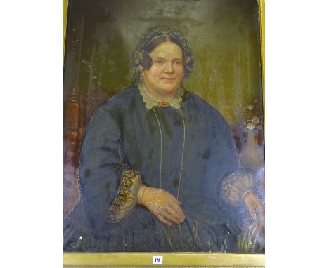 OIL ON CANVAS - portrait study of a Victorian lady, 90 x 70 cms
