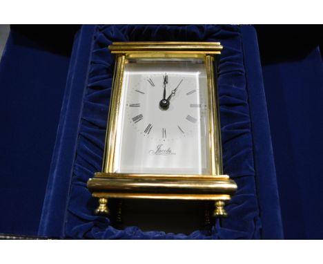 French style brass cased carriage clock, dial signed Jacobs, platform escapement, 13cm, cased.