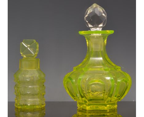 Collection of coloured glass scent bottles, Ruby, Uranium etc (13).