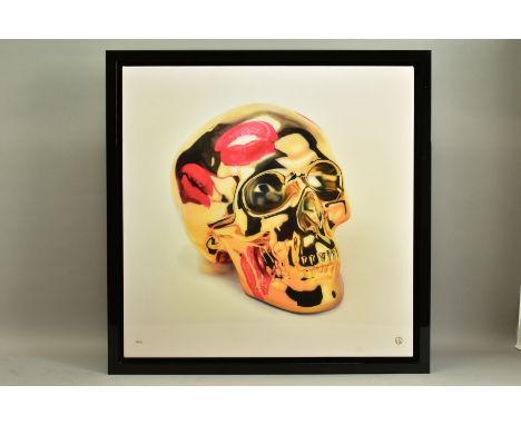 RORY HANCOCK (WALES 1987) 'LOVE ME FOREVER', a signed limited edition print of a skull, 36/95 with certificate, approximate s