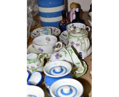 A GROUP OF CERAMICS, twenty four pieces to include TG Green &amp; Co Cornish Ware Spice, Ginger and Cloves jars (Cloves has a