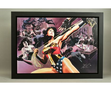 ALEX ROSS FOR DC COMICS (AMERICAN CONTEMPORARY) 'WONDER WOMAN:DEFENDER OF TRUTH) a signed limited edition print on canvas, 11