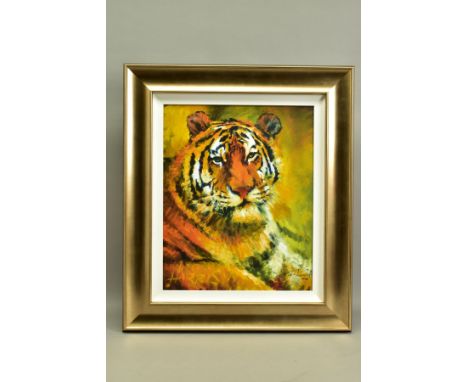 ROLF HARRIS (AUSTRALIA 1930) 'TIGER SUPREME', a signed limited edition print on canvas board, 22/195 with certificate, approx